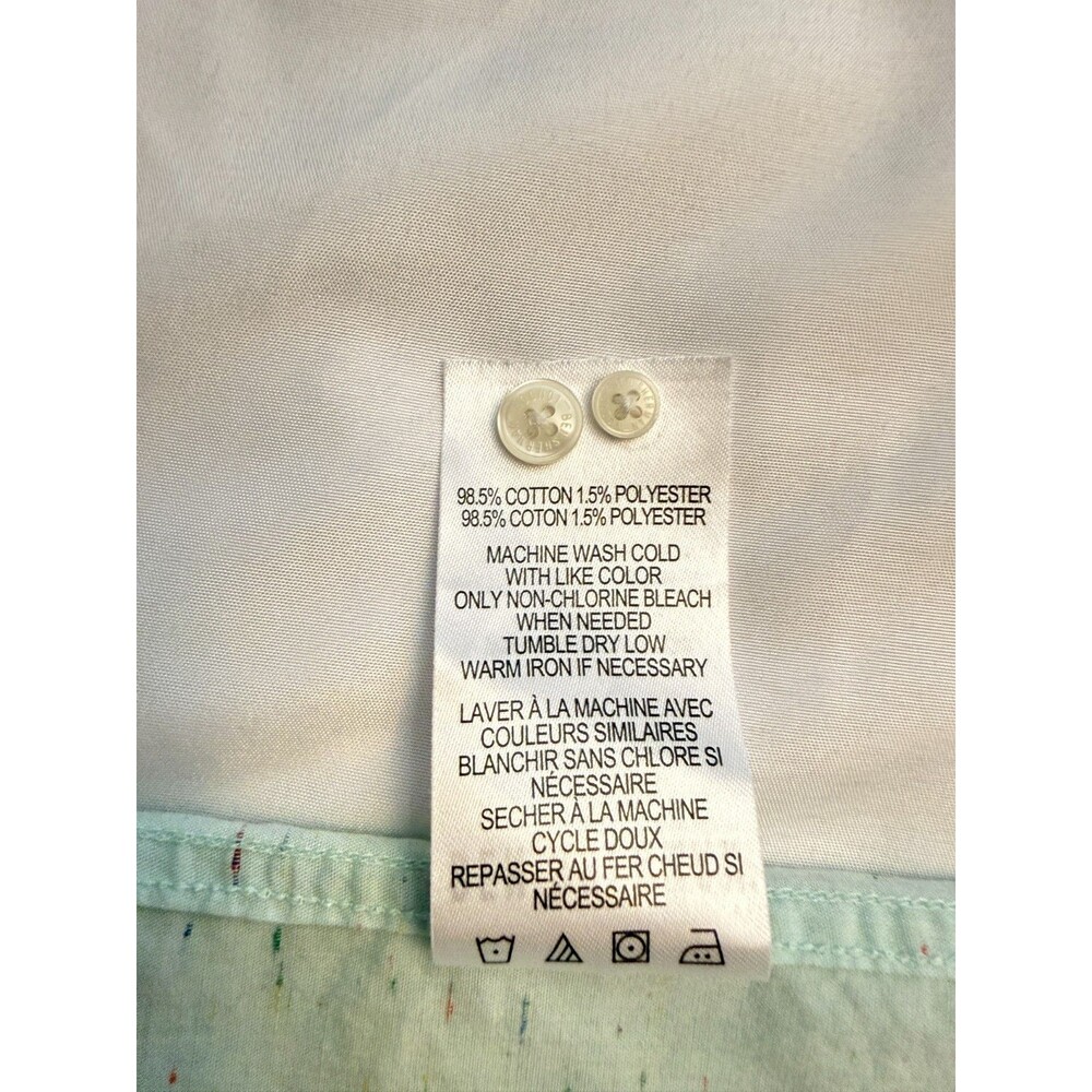 Ben Sherman Original Men's M Long Sleeve Button Down Shirt Mint Green Speckled - Picture 7 of 13